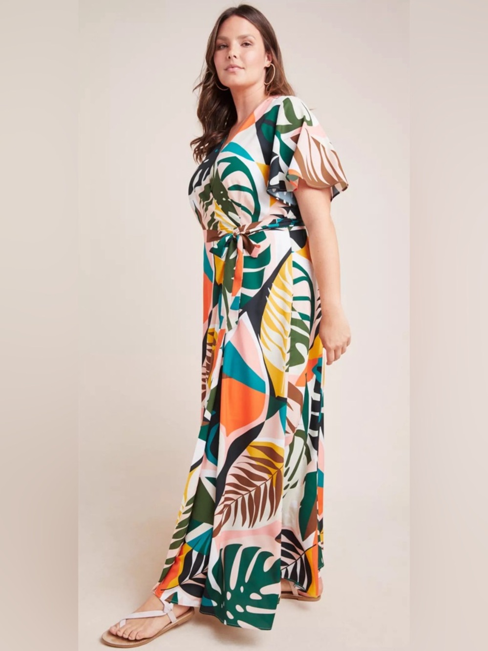 The Hutch Kiera Tropical Leaf Print Dress from Anthropologie